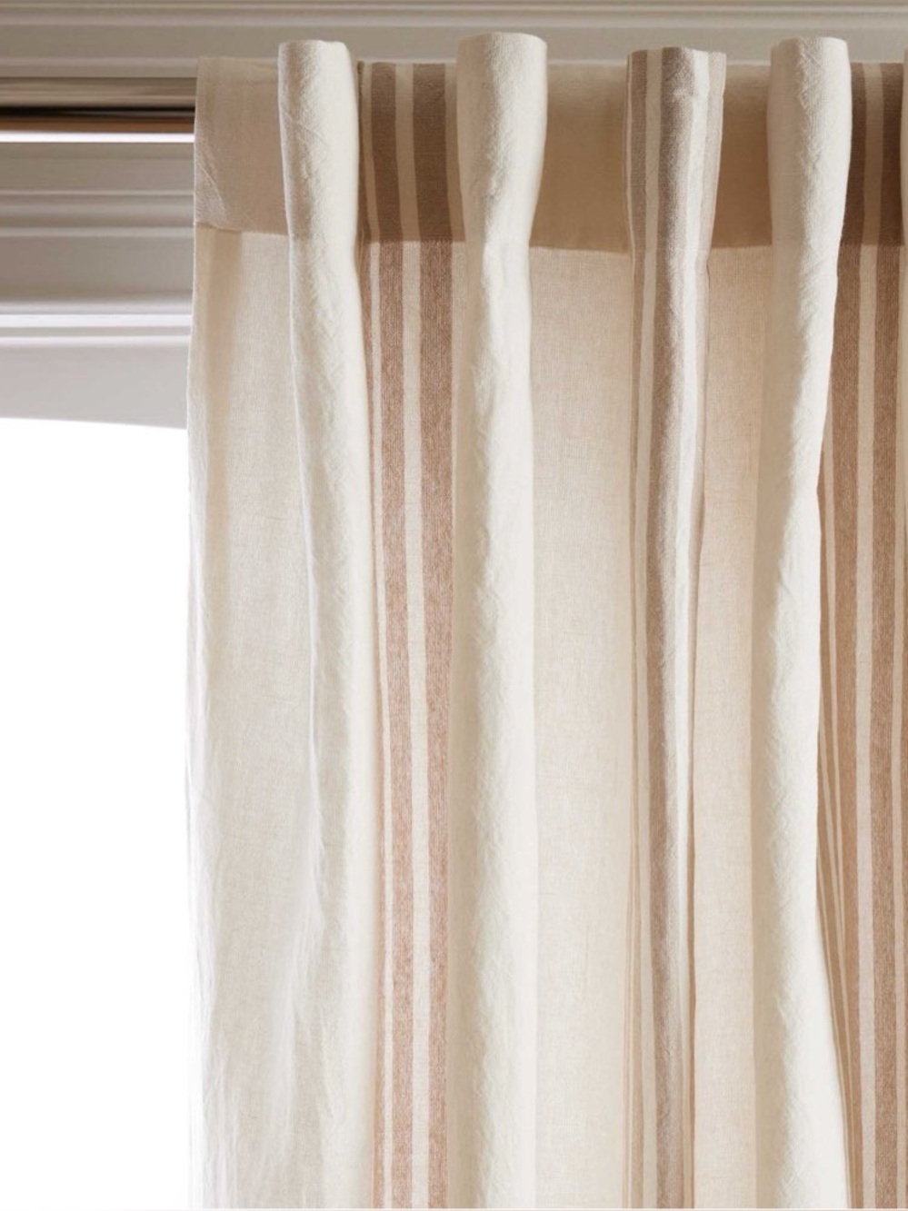 Quince Coastal Stripe Linen Cotton Curtain - Single Panel